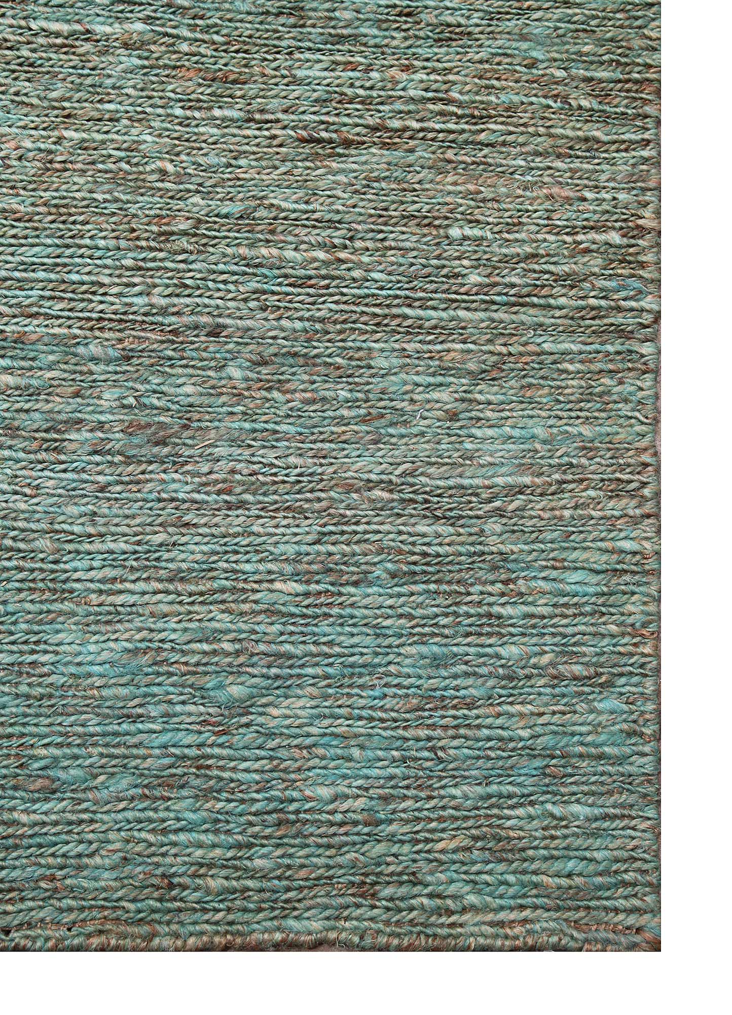 hula blue jute and hemp Hand Knotted Rug - Corner