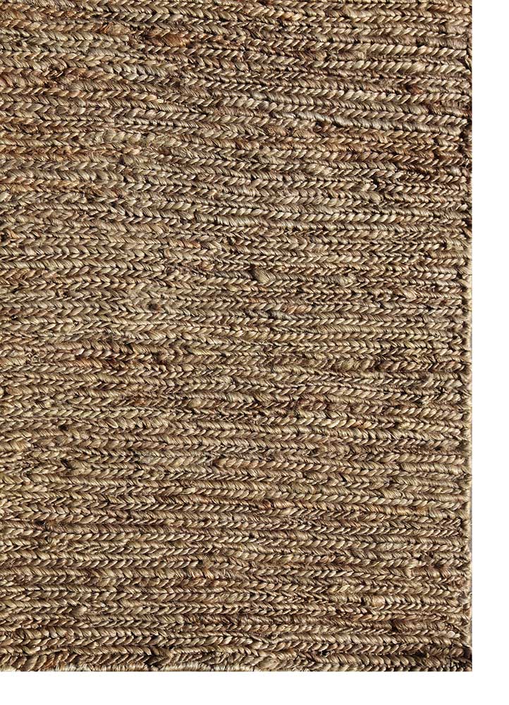 hula beige and brown jute and hemp Hand Knotted Rug - Corner