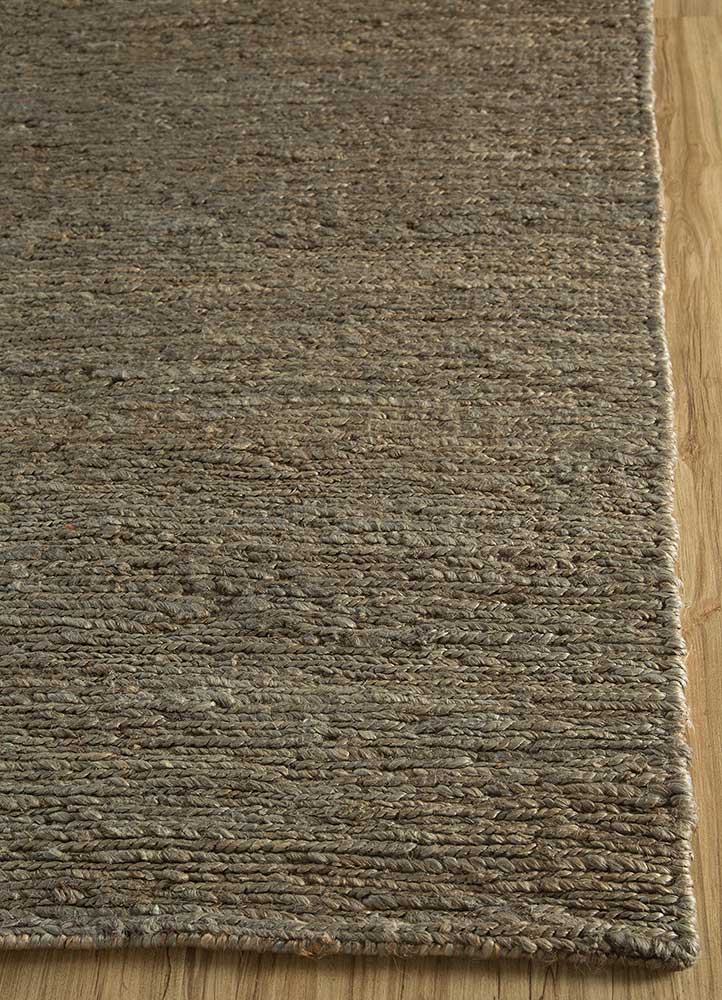 hula beige and brown jute and hemp Hand Knotted Rug - Corner