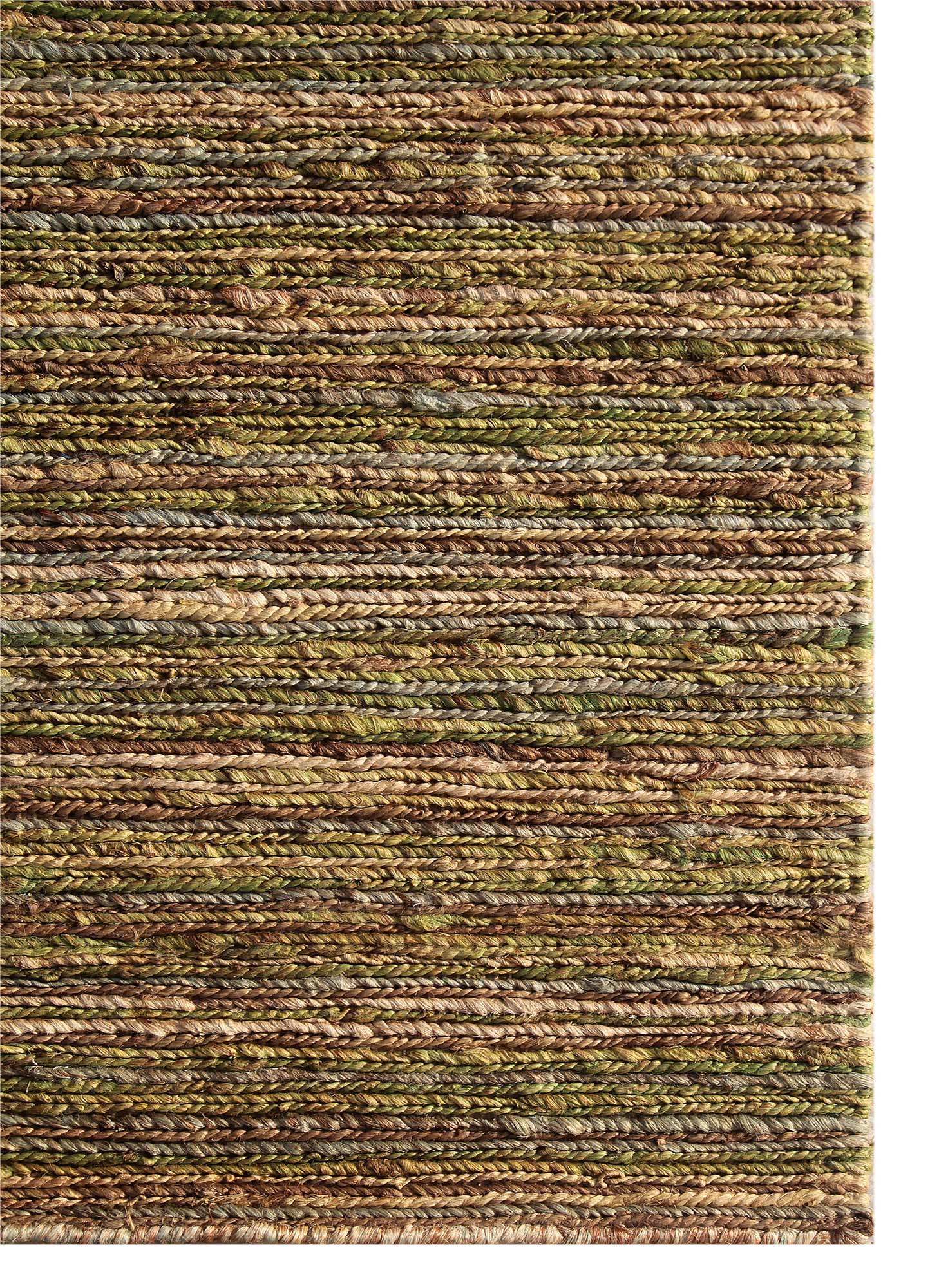 hula green jute and hemp Hand Knotted Rug - Corner