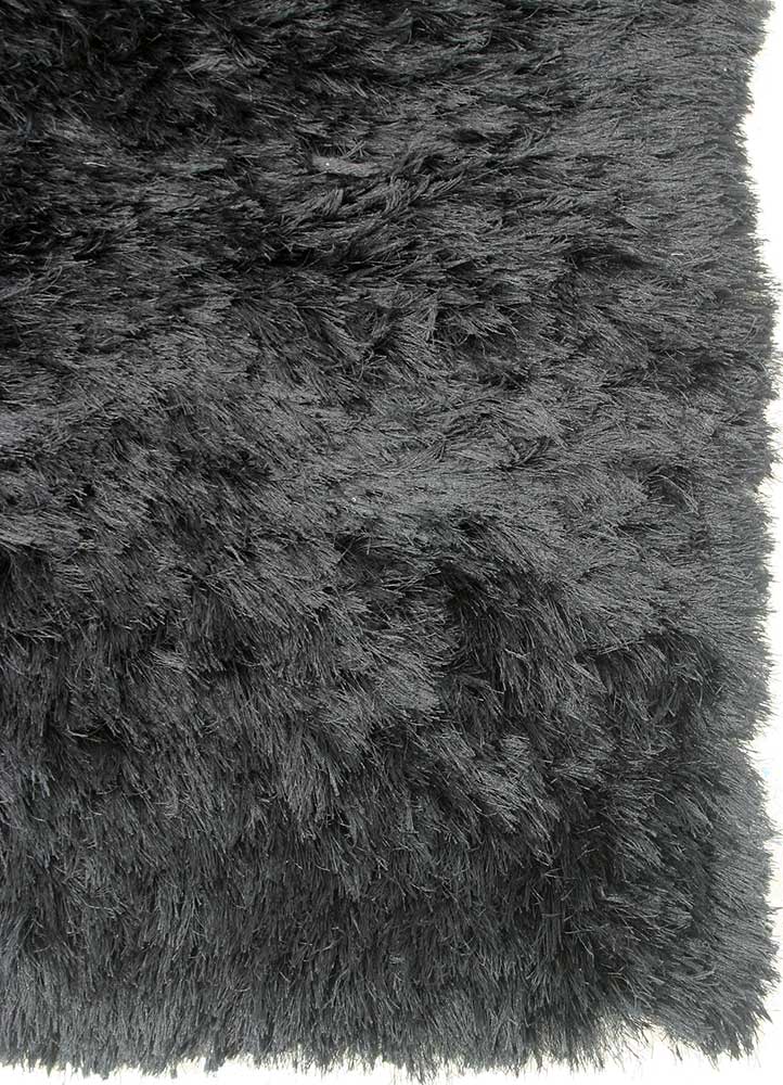 basis grey and black polyester Shag Rug - Corner