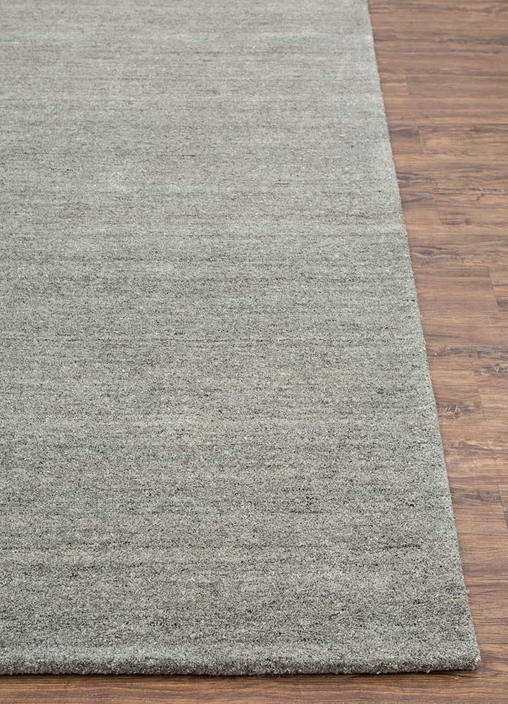 tesoro grey and black wool Hand Loom Rug - Corner