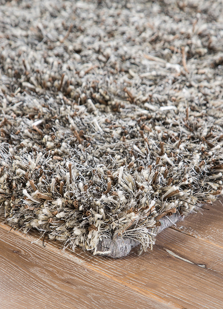 basis grey and black polyester Shag Rug - Corner basis grey and black polyester Shag Rug - Corner