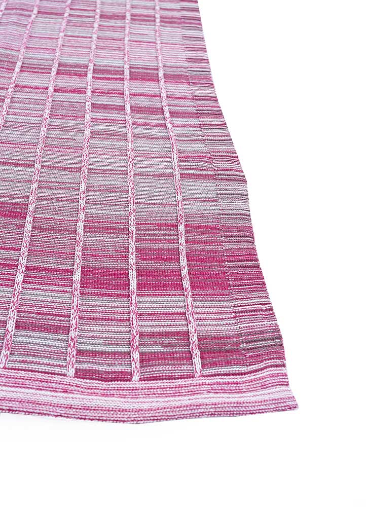 bespoke sile pink and purple polyester Hand Loom Rug - Corner