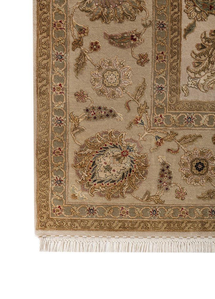 aurora ivory wool and silk Hand Knotted Rug - Corner aurora ivory wool and silk Hand Knotted Rug - Corner