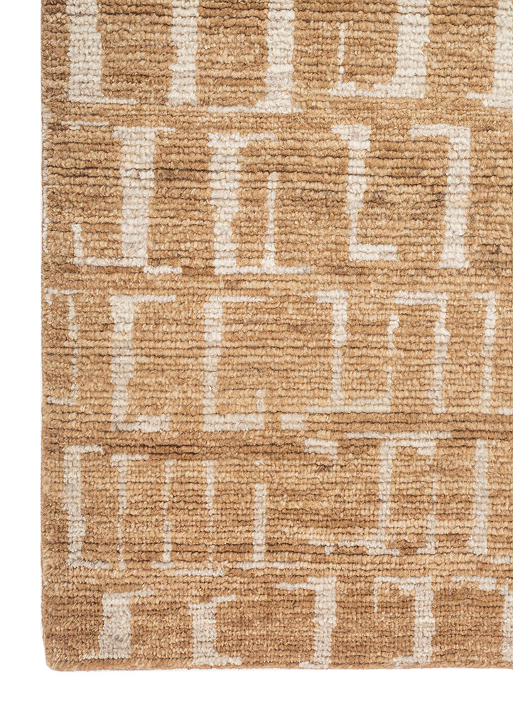 manifest beige and brown afghan wool Hand Knotted Rug - Corner manifest beige and brown afghan wool Hand Knotted Rug - Corner