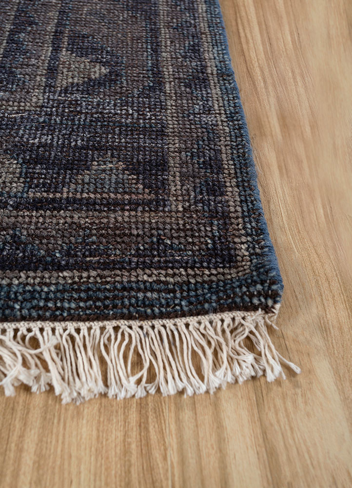 erbe blue wool Hand Knotted Rug - Corner erbe blue wool Hand Knotted Rug - Corner