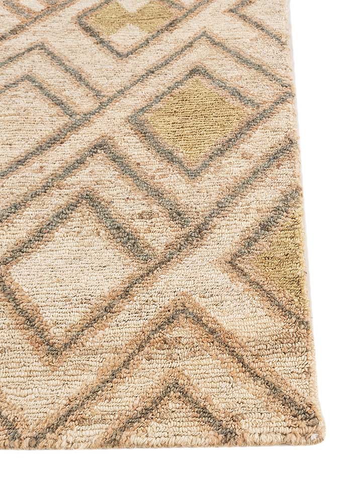 aprezo ivory jute and hemp Hand Knotted Rug - Corner