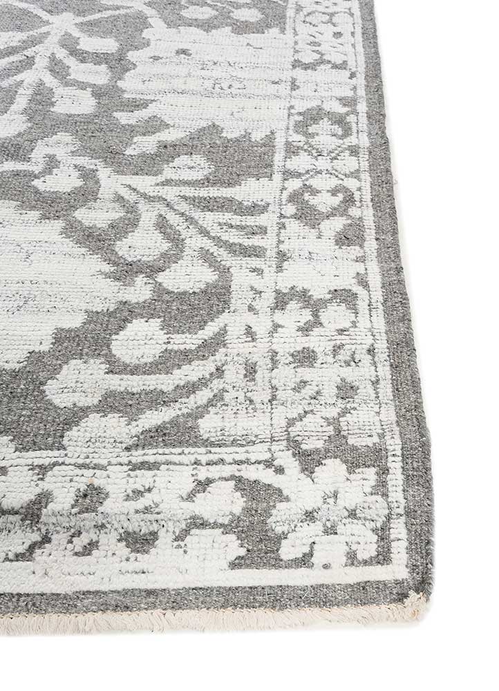 aprezo ivory viscose Hand Knotted Rug - Corner