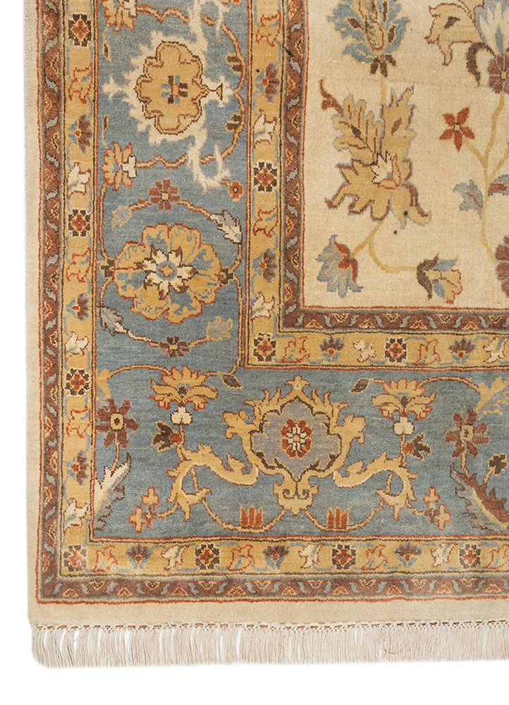 savana ivory wool Hand Knotted Rug - Corner
