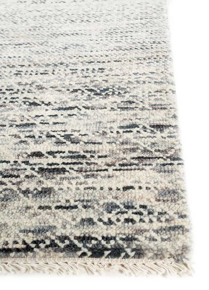 kairos ivory wool Hand Knotted Rug - Corner