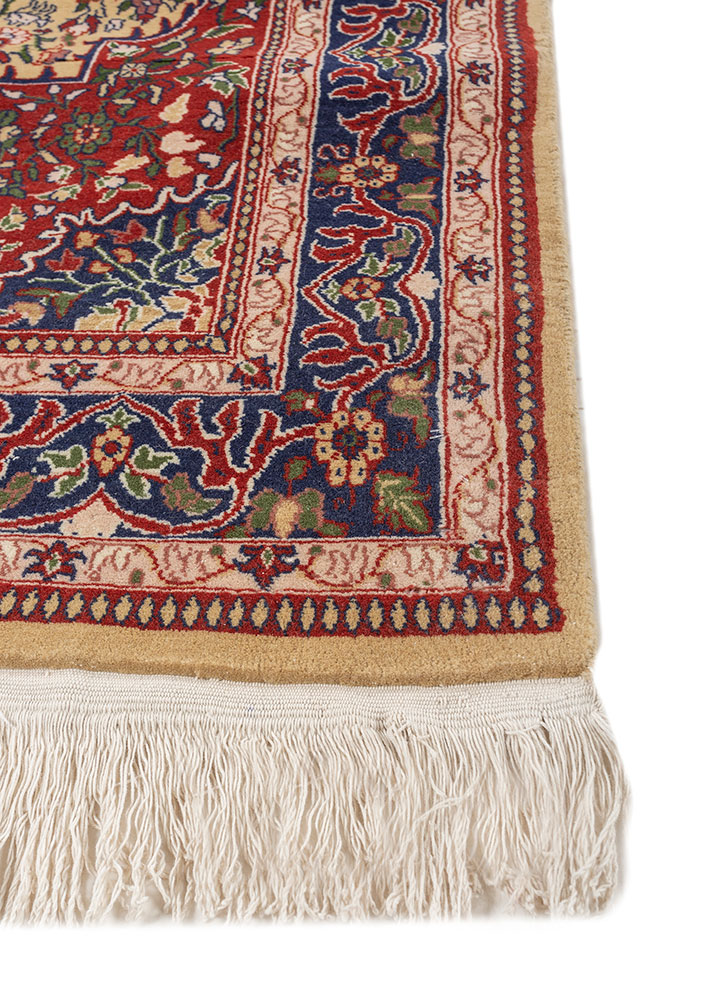 gulnar beige and brown wool Hand Knotted Rug - Corner