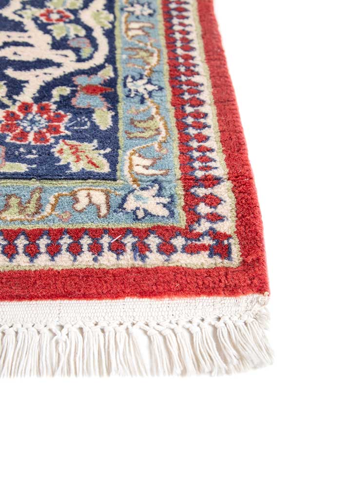 gulnar red and orange wool Hand Knotted Rug - Corner gulnar red and orange wool Hand Knotted Rug - Corner