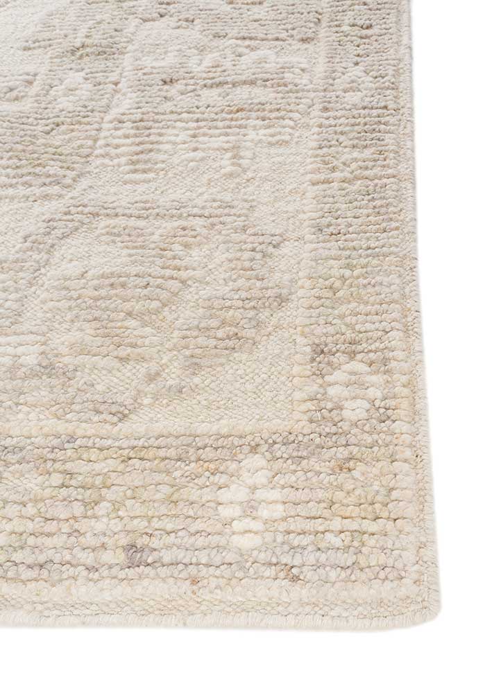 cyanna ivory wool Hand Knotted Rug - Corner