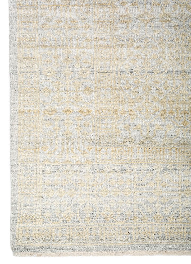 manifest grey and black wool and viscose Hand Knotted Rug - Corner manifest grey and black wool and viscose Hand Knotted Rug - Corner