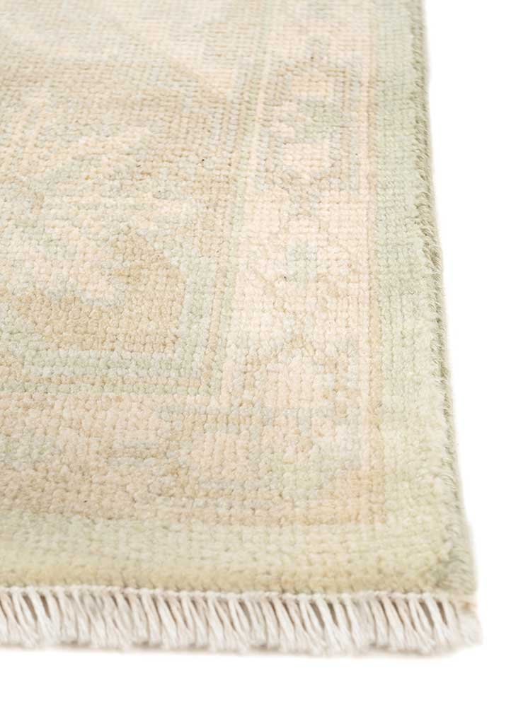 cyanna green wool and viscose Hand Knotted Rug - Corner