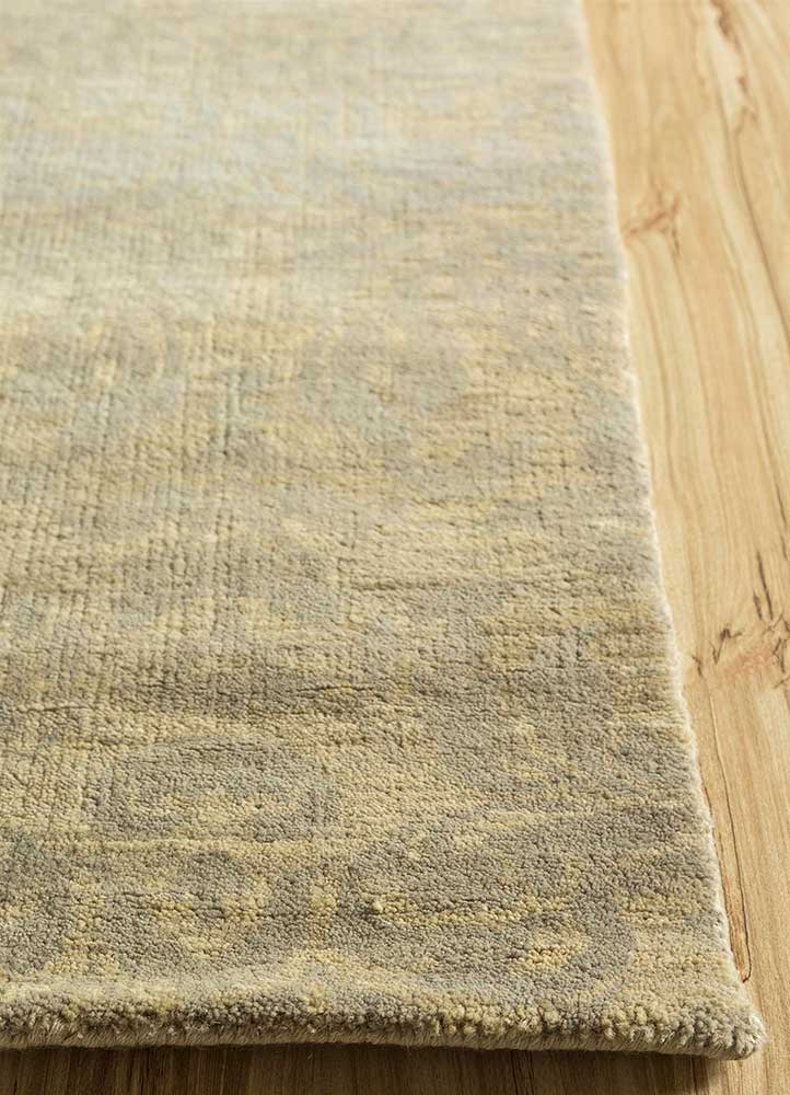 pansy beige and brown wool Hand Knotted Rug - Corner