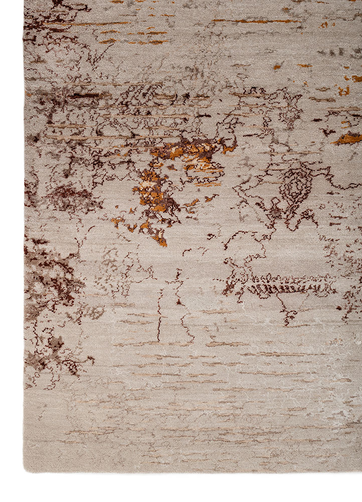 unstring by kavi grey and black wool and bamboo silk Hand Knotted Rug - Corner unstring by kavi grey and black wool and bamboo silk Hand Knotted Rug - Corner