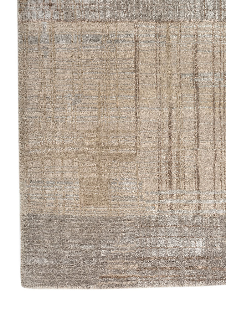 aprezo ivory wool and bamboo silk Hand Knotted Rug - Corner