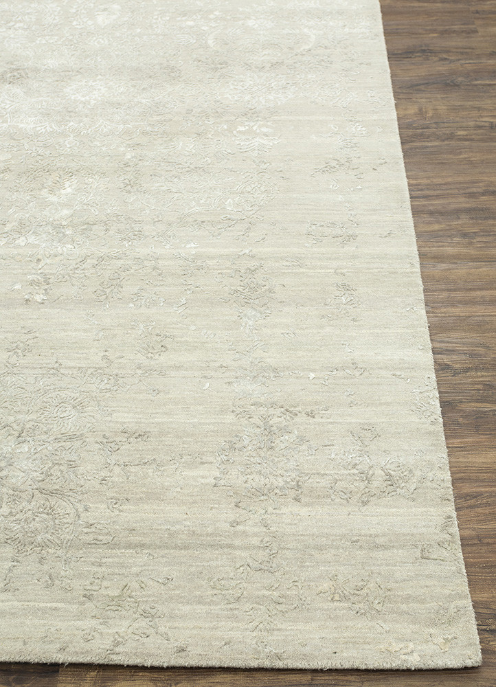 far east grey and black wool and bamboo silk Hand Knotted Rug - Corner far east grey and black wool and bamboo silk Hand Knotted Rug - Corner