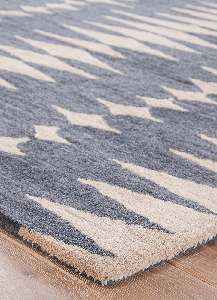 modo blue wool Hand Tufted Rug - Corner