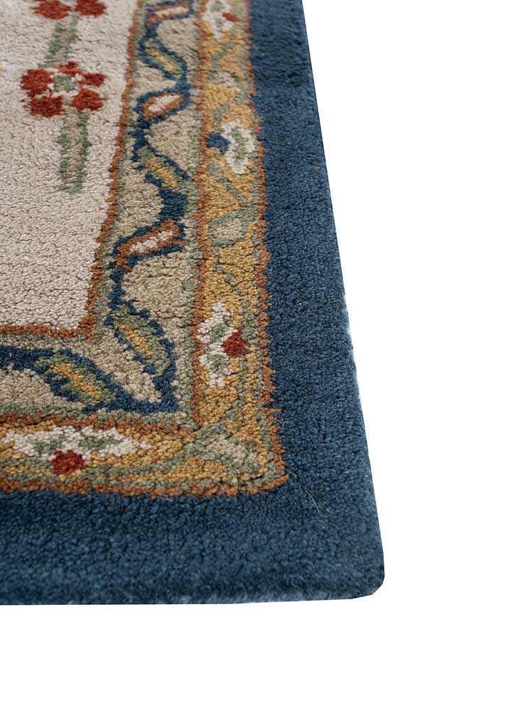 kasbah blue wool Hand Tufted Rug - Corner