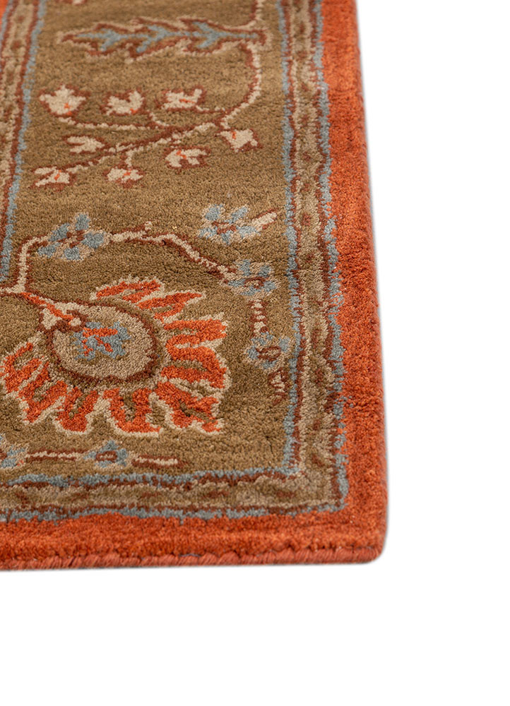 kasbah red and orange wool Hand Tufted Rug - Corner kasbah red and orange wool Hand Tufted Rug - Corner