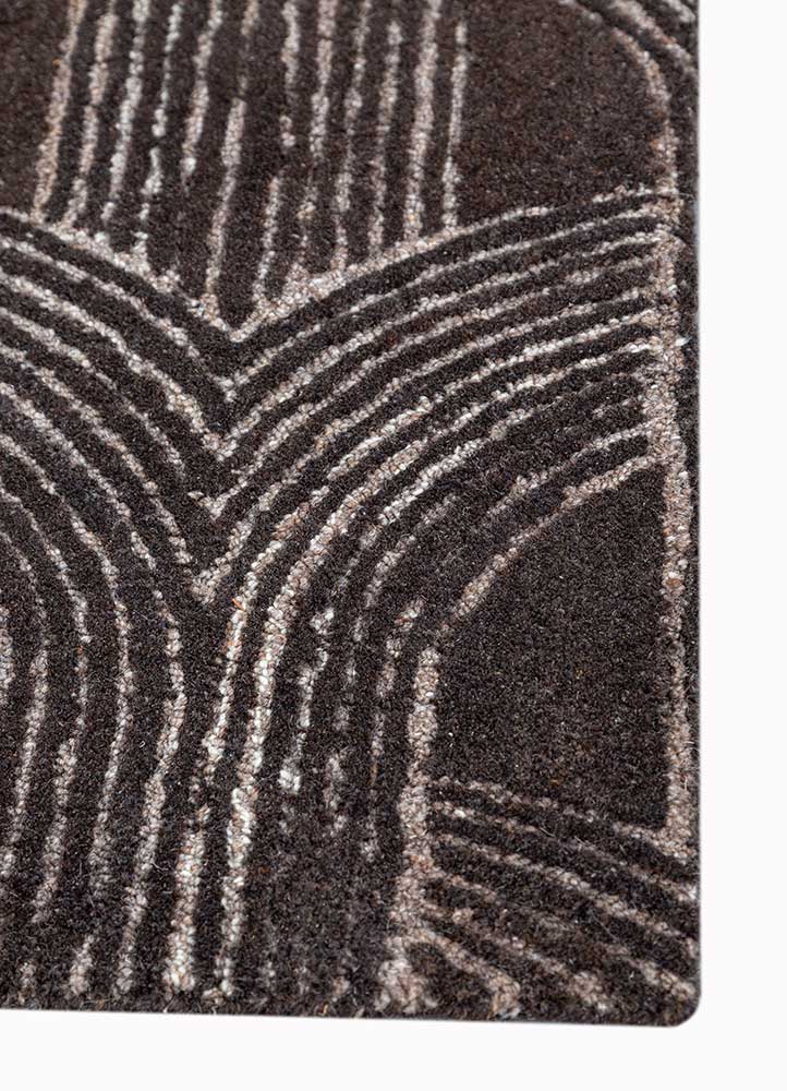 pathways beige and brown wool Hand Tufted Rug - Corner pathways beige and brown wool Hand Tufted Rug - Corner