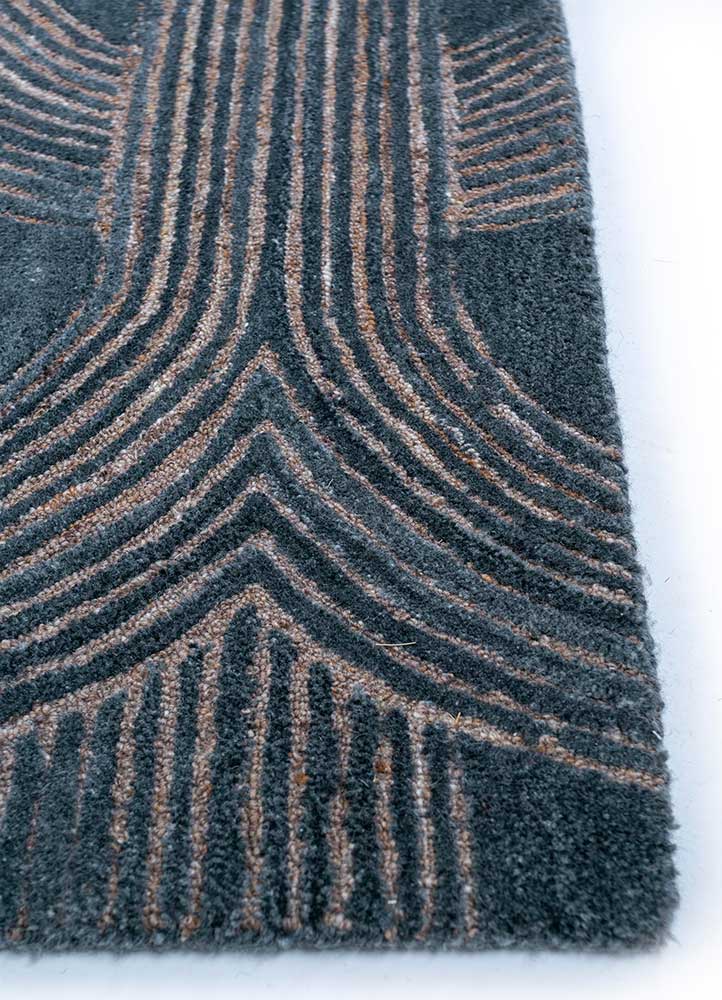 pathways blue wool Hand Tufted Rug - Corner pathways blue wool Hand Tufted Rug - Corner