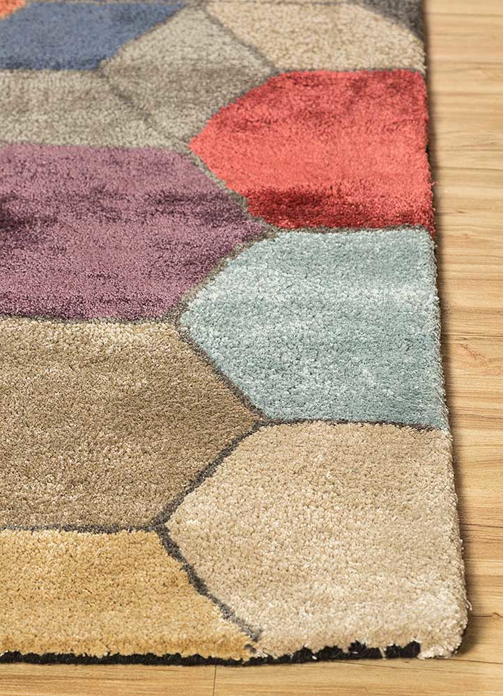 genesis grey and black wool and viscose Hand Tufted Rug - Corner genesis grey and black wool and viscose Hand Tufted Rug - Corner