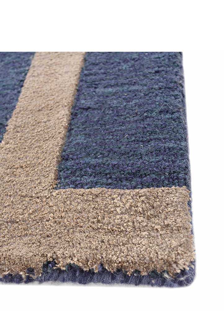 aprezo blue wool and viscose Hand Tufted Rug - Corner