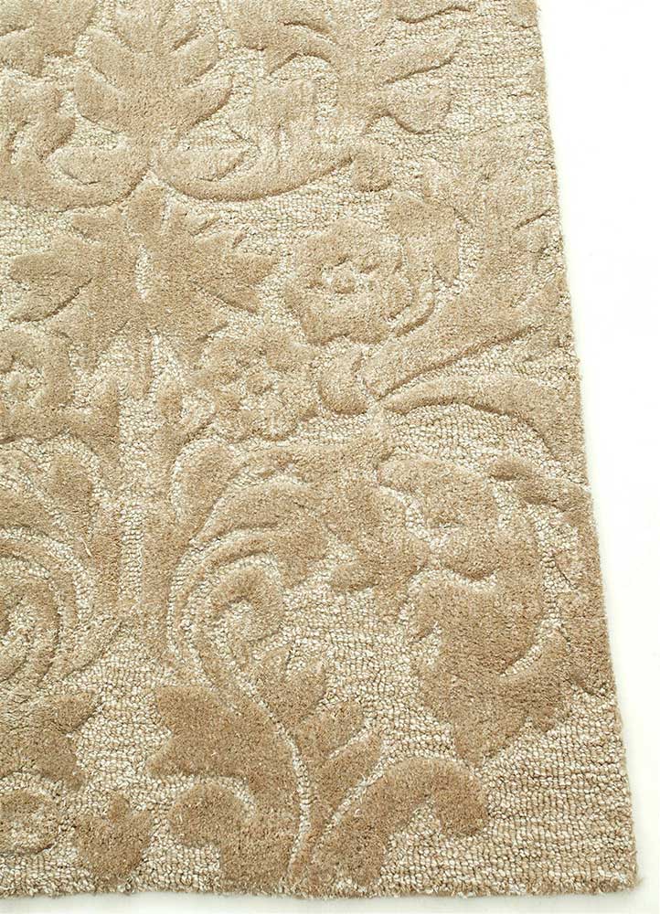 kasbah gold wool and viscose Hand Tufted Rug - Corner