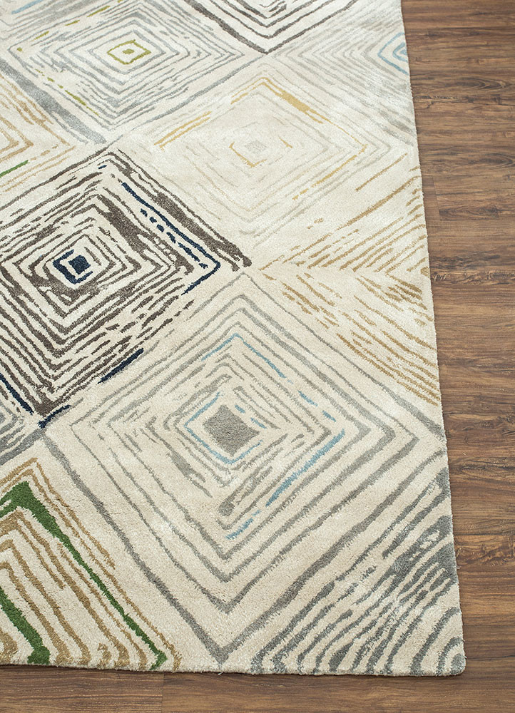 genesis ivory wool and viscose Hand Tufted Rug - Corner genesis ivory wool and viscose Hand Tufted Rug - Corner