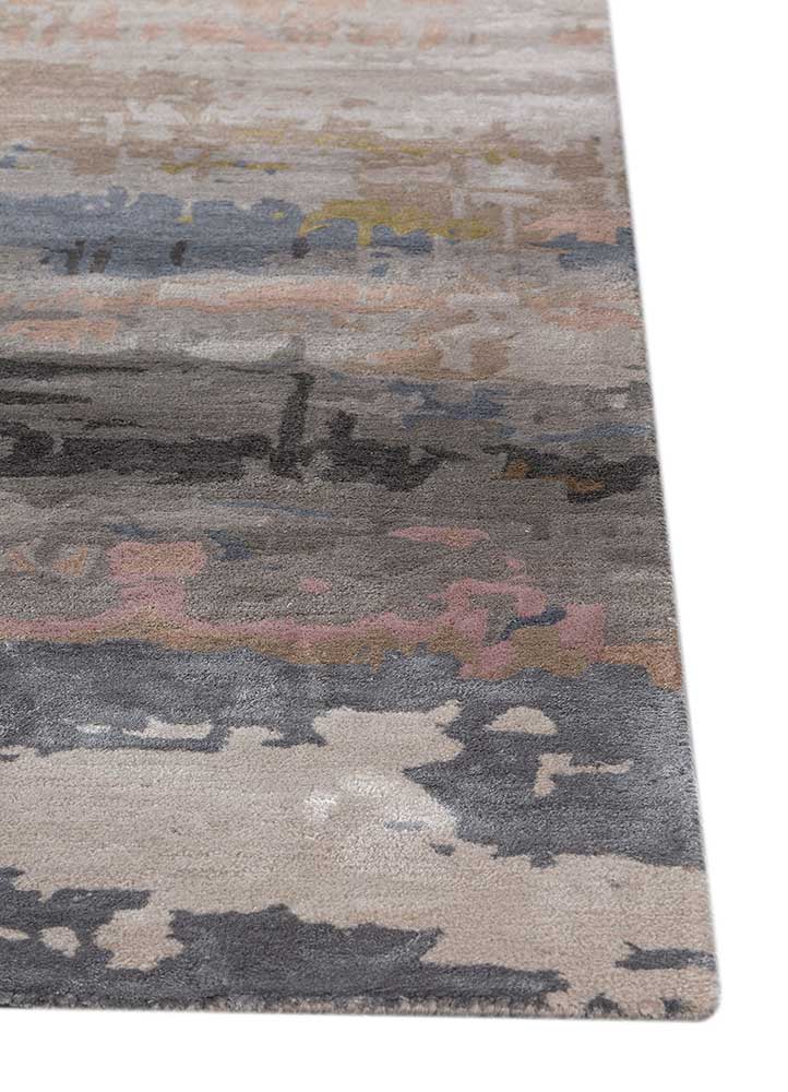 genesis ivory wool and viscose Hand Tufted Rug - Corner