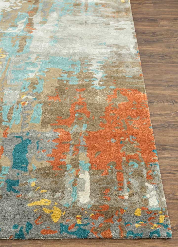 genesis beige and brown wool and viscose Hand Tufted Rug - Corner genesis beige and brown wool and viscose Hand Tufted Rug - Corner