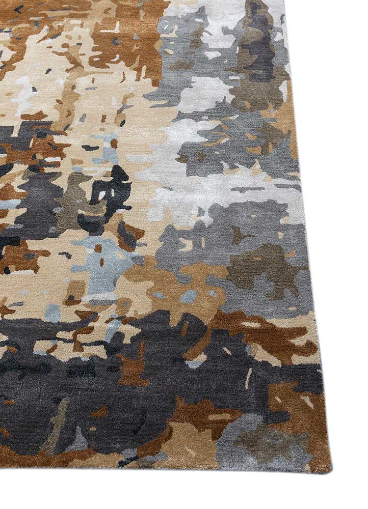 genesis grey and black wool and viscose Hand Tufted Rug - Corner