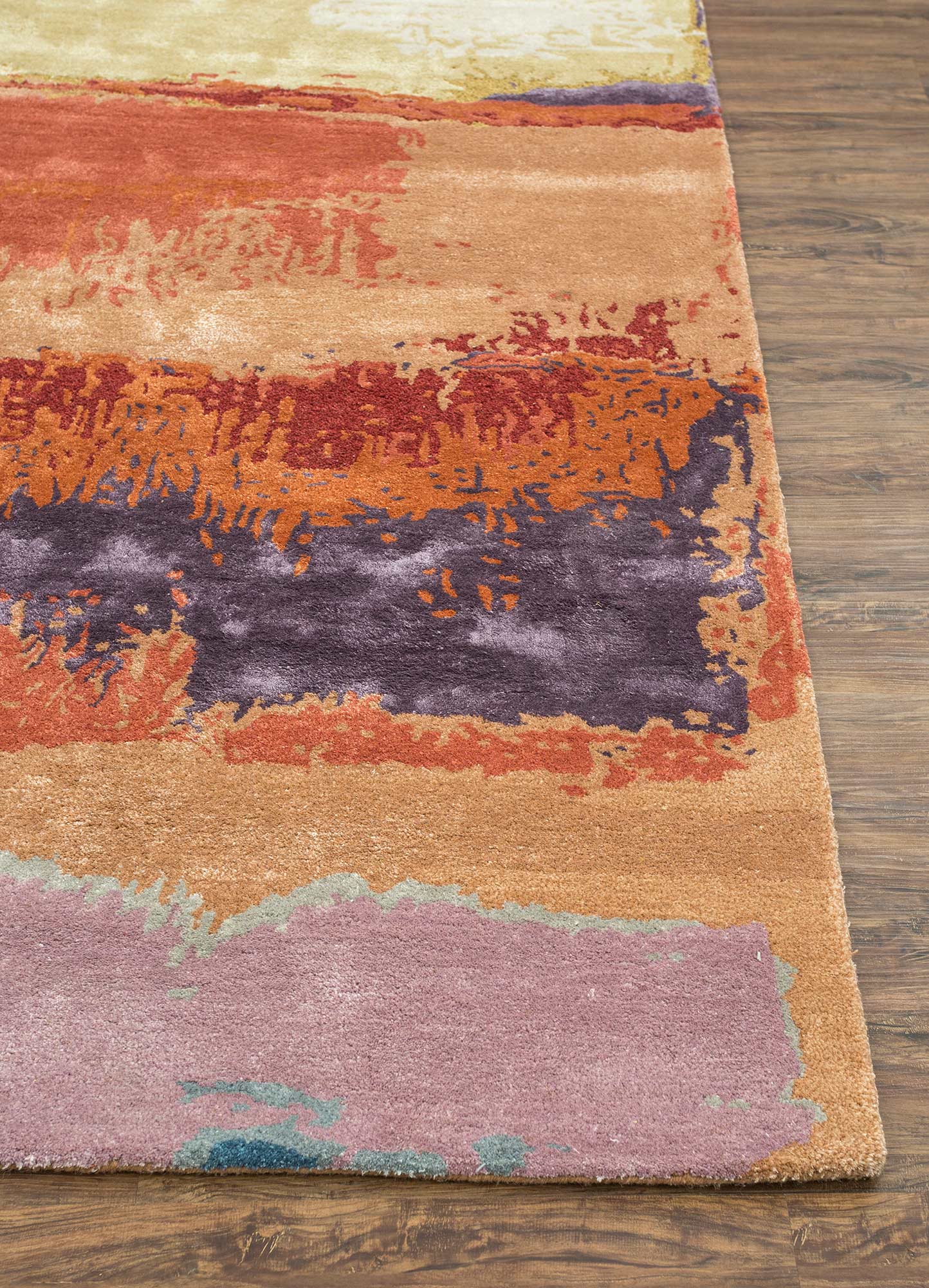 genesis multi wool and viscose Hand Tufted Rug - Corner