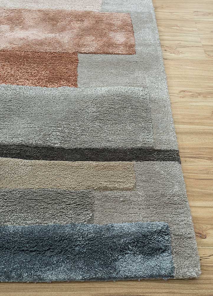 acar grey and black wool and viscose Hand Tufted Rug - Corner acar grey and black wool and viscose Hand Tufted Rug - Corner