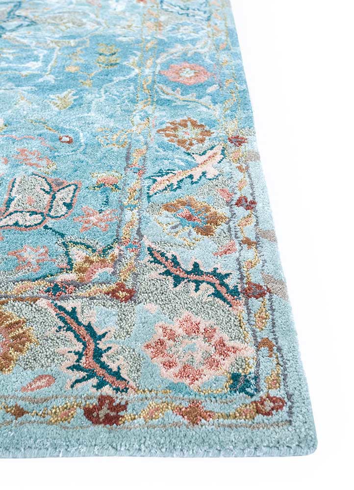 mythos green wool and viscose Hand Tufted Rug - Corner mythos green wool and viscose Hand Tufted Rug - Corner