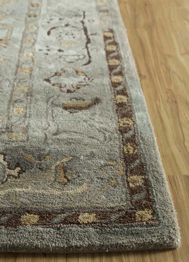 mythos grey and black wool and viscose Hand Tufted Rug - Corner
