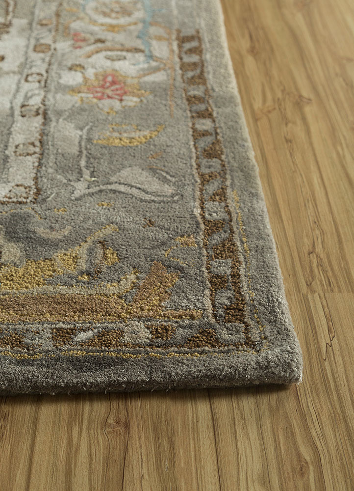 mythos grey and black wool and viscose Hand Tufted Rug - Corner mythos grey and black wool and viscose Hand Tufted Rug - Corner