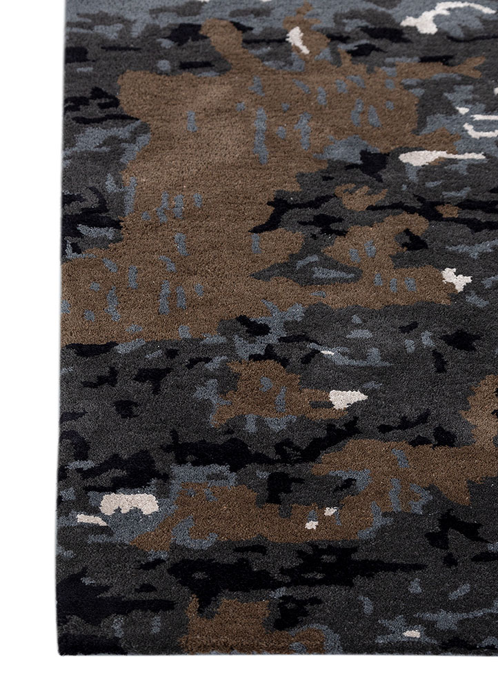 genesis blue wool and viscose Hand Tufted Rug - Corner