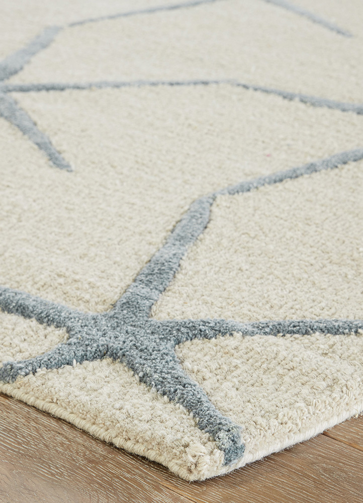 confetti ivory wool and viscose Hand Tufted Rug - Corner