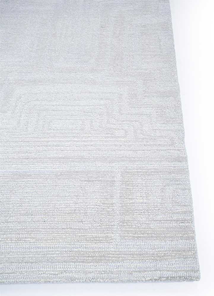 imara ivory wool Hand Tufted Rug - Corner