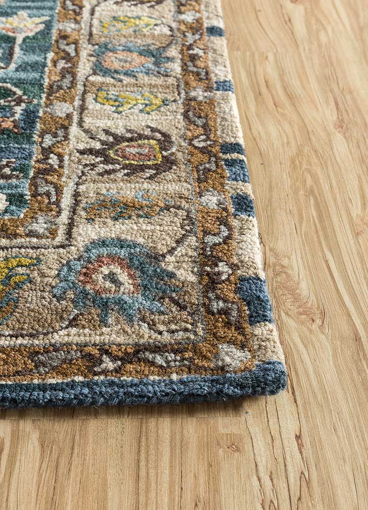 mythos green wool  Rug - Corner