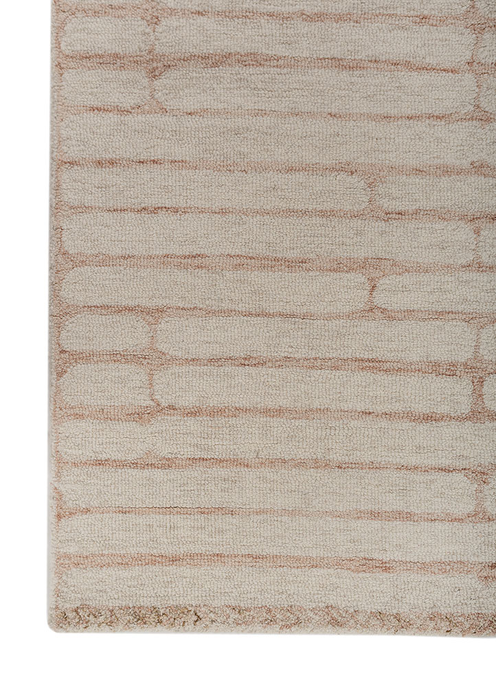 aprezo ivory wool Hand Tufted Rug - Corner