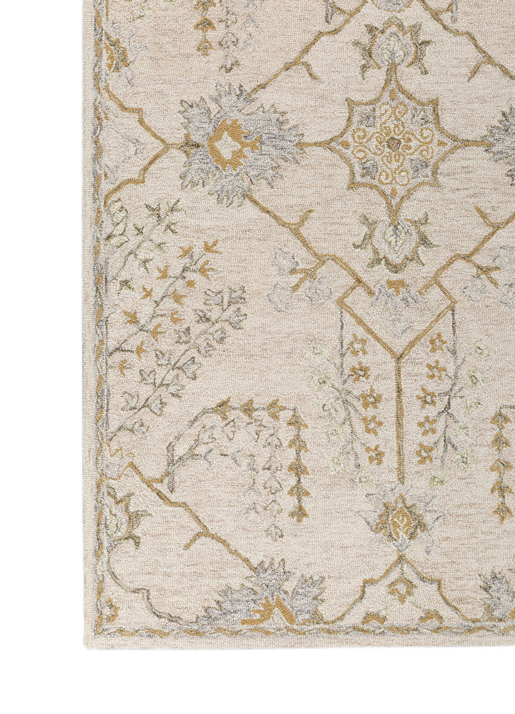 kasbah ivory wool Hand Tufted Rug - Corner
