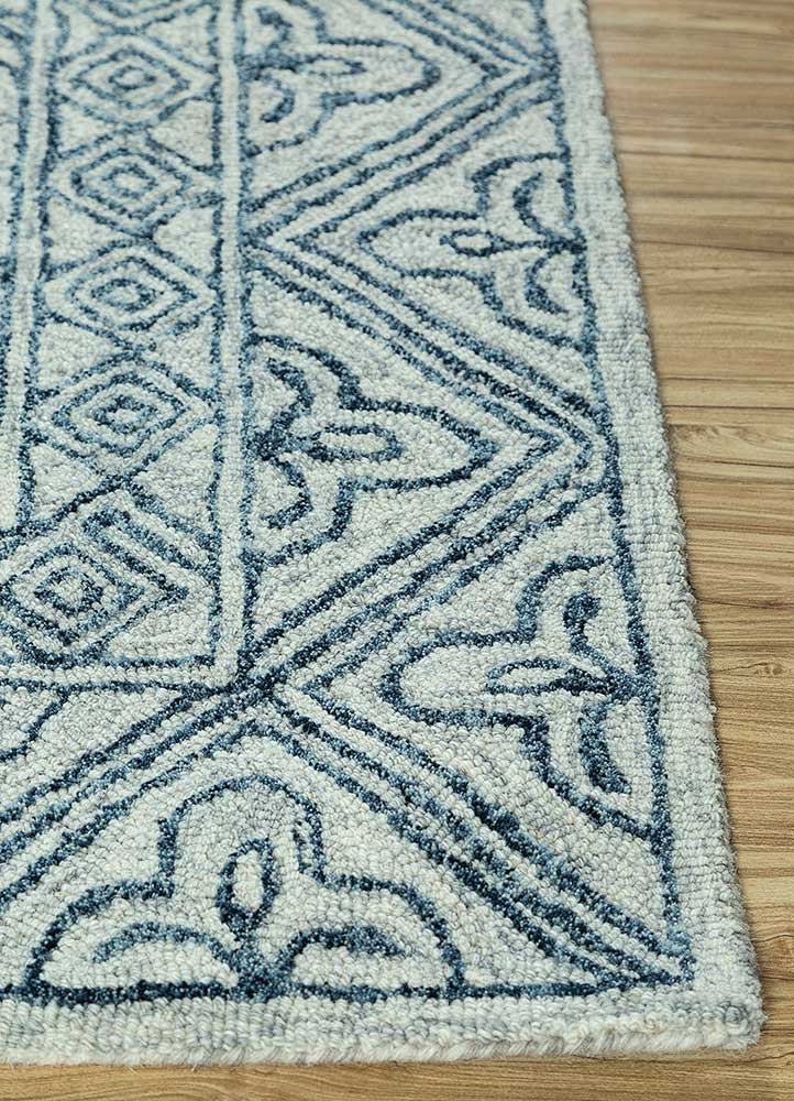 imara grey and black wool Hand Tufted Rug - Corner imara grey and black wool Hand Tufted Rug - Corner