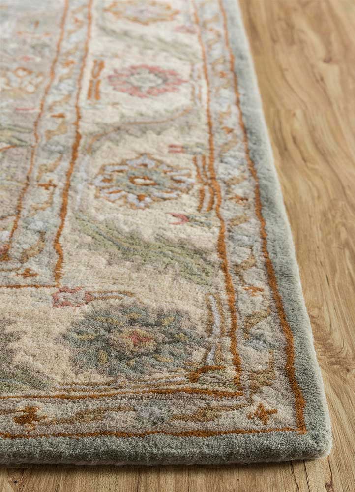 kasbah blue wool Hand Tufted Rug - Corner
