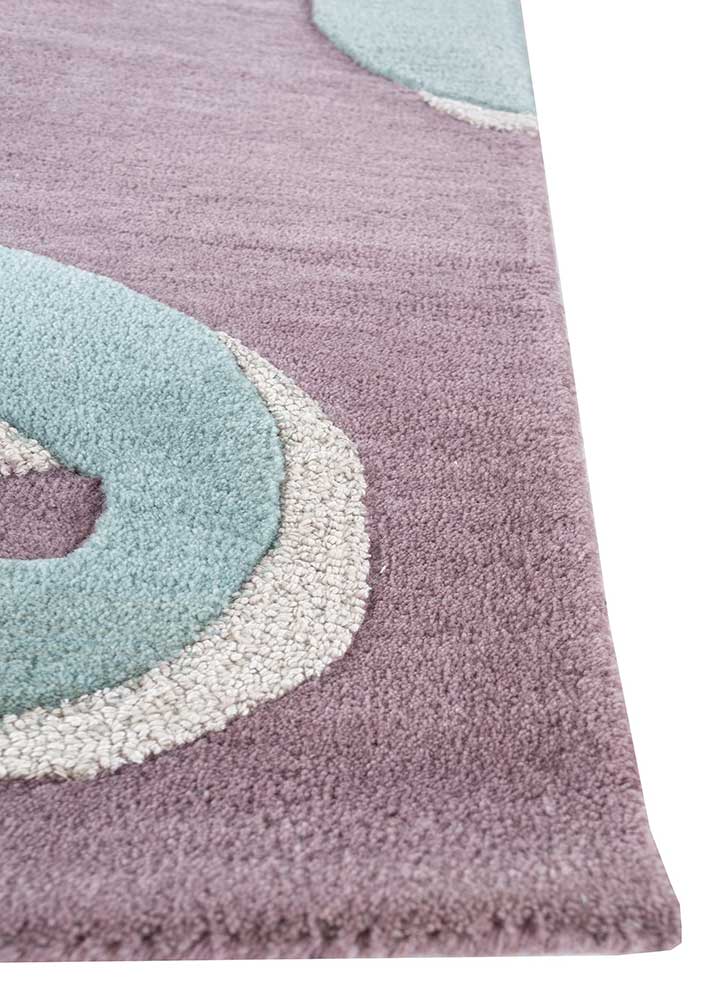 confetti pink and purple wool and viscose Hand Tufted Rug - Corner